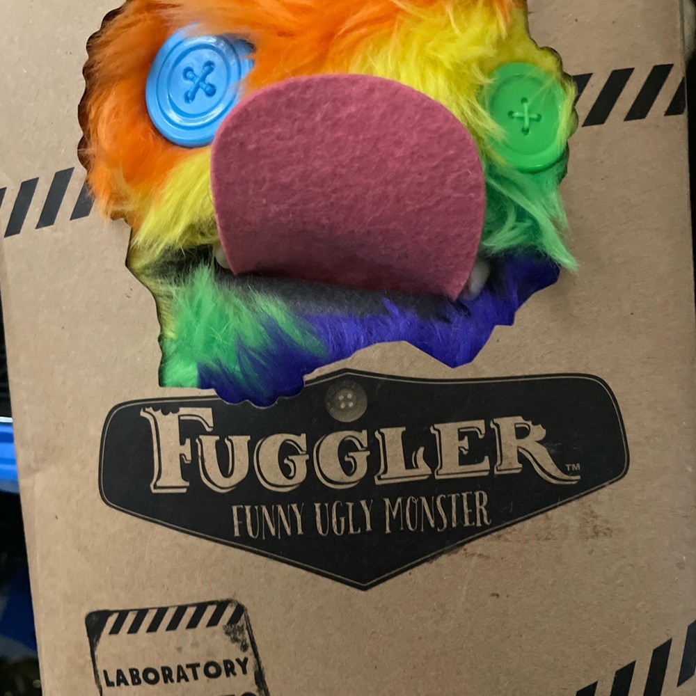 New NIB Fuggler Funny Ugly Rainbow Monster Plush